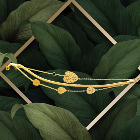 Bracelet feuille de monstera en acier inoxydable - bijou femme