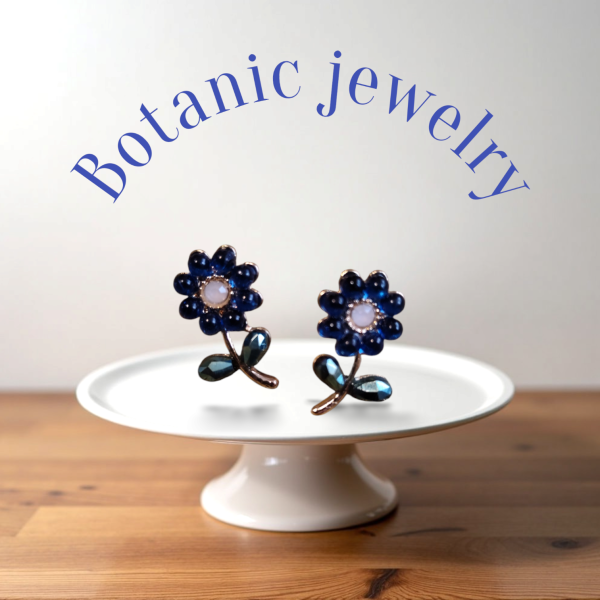 Boucles D'oreilles Fleurs bleues